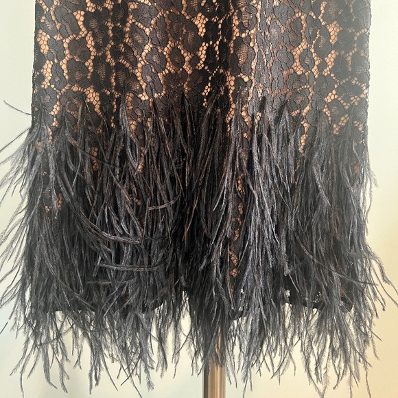 Michael Kors Feather Embellished Corded Lace Dress Size XXS - Picture 6 of 11